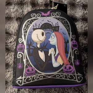 Loungefly The Nightmare Before Christmas Jack & Sally Pumpkin Frame Backpack